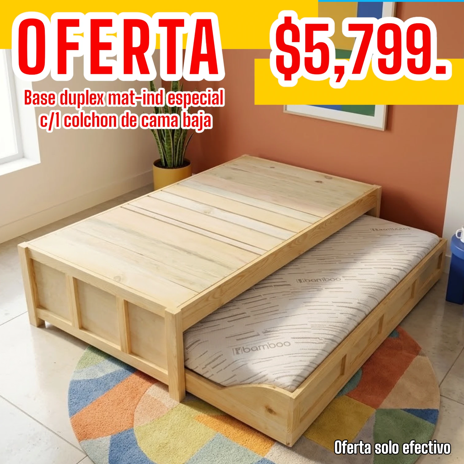 Duplex especial mat-ind especial con 1 colchon